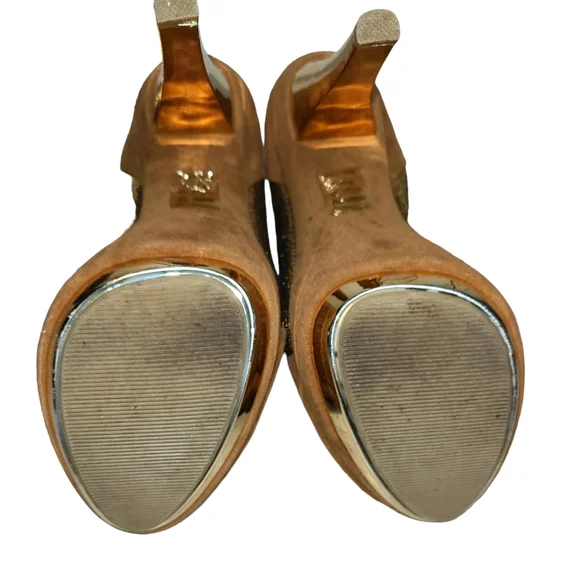 Gold and Caramel Promiseu Stiletto Boots Size 8 - Picture 7 of 7